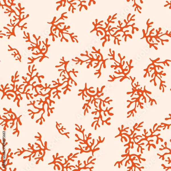 Obraz Coral seamless colorful solid pattern.