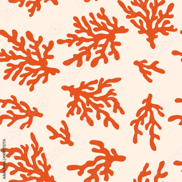 Fototapeta Line seamless pattern. Repeating brain pattern. Black turing shape isolated on white background. Repeated coral lines. Organic texture. Irregular diffusion for design prints. Vector illustration