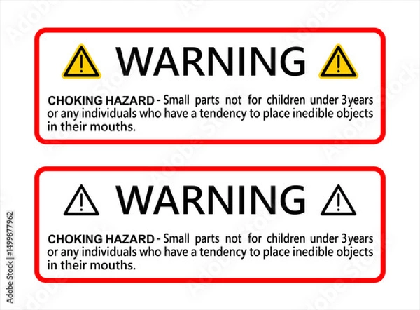 Obraz Warning: choking hazard vector design.
