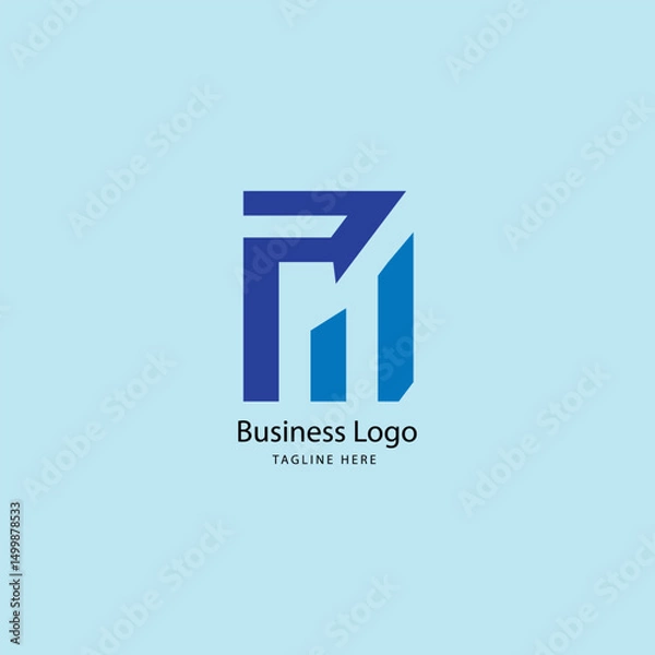 Fototapeta A high-quality FM lettermark logo template designed for professional branding. The unique combination of the letters "F" and "M" makes it ideal for businesses with those initials or for industries.