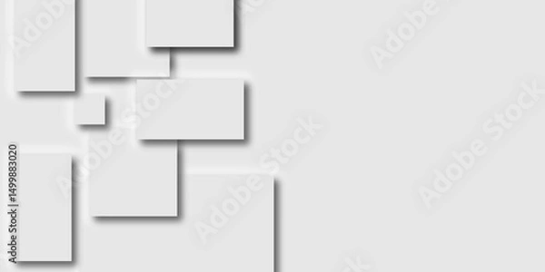 Fototapeta abstract background with squares shape geomatric background.modern white and gray color technology concept geometric rectangle vector background neomorphism style poster, banner design.vector