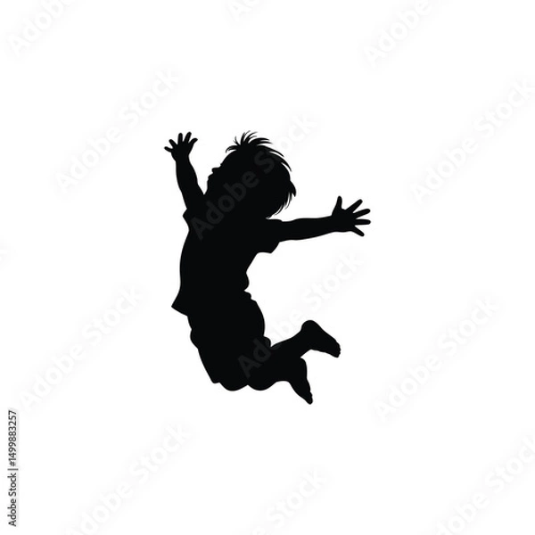 Obraz Jumping kid silhouette