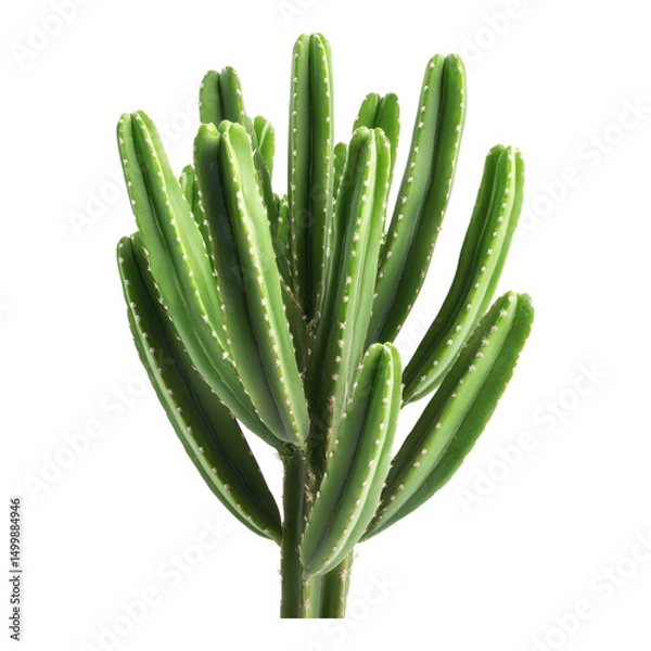 Obraz Thornless green cactus leaves on transparent background