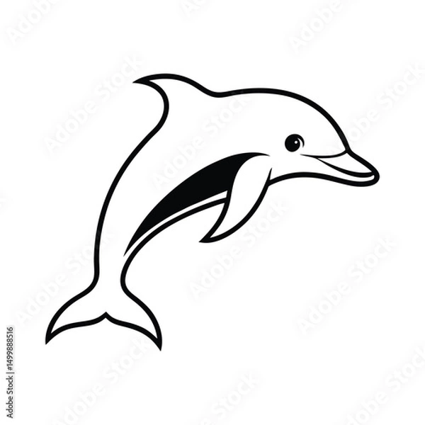 Obraz dolphin-head-with-gentle-curve-line
