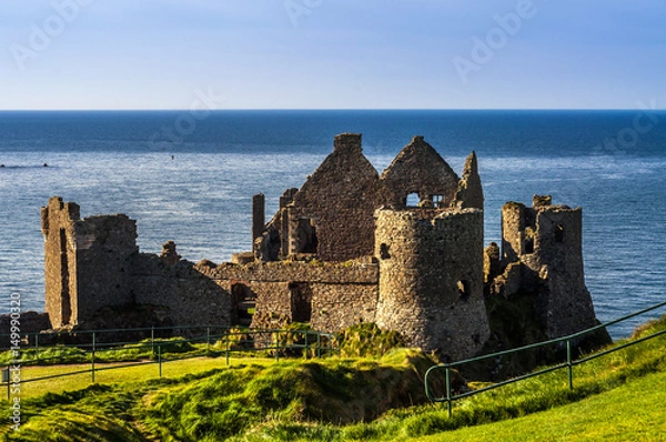 Fototapeta The Dunluce Castle on the Cliffs, Northern Ireland
