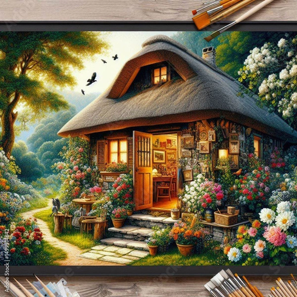 Obraz house with flowers