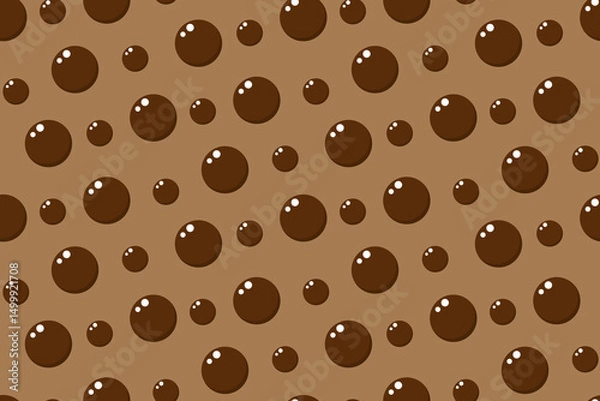 Fototapeta Seamless pattern with tapioca pearls. Bubble tea. Vector illustration