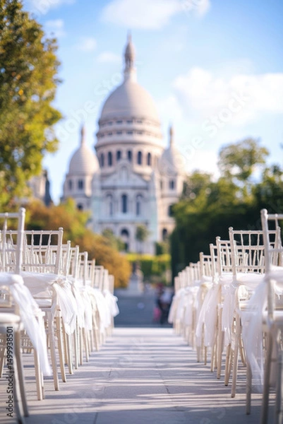 Fototapeta paris aerial view heart iconic architecture