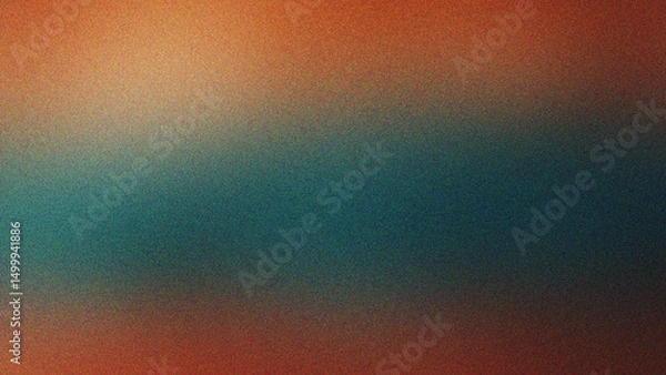 Fototapeta Orange Green noise gradient texture background with soft blur and grainy effect, perfect for modern design, digital art, and abstract visual projects requiring a smooth and aesthetic color blend.