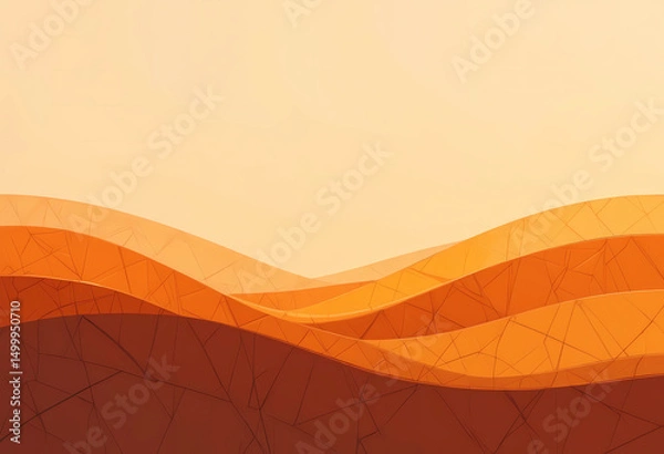 Obraz Warm Sunset Dunes in Abstract Desert Landscape Digital Illustration