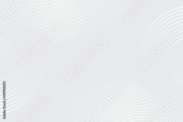 Fototapeta White abstract background. Modern circle lines pattern. Futuristic concept. Minimal geometric design.