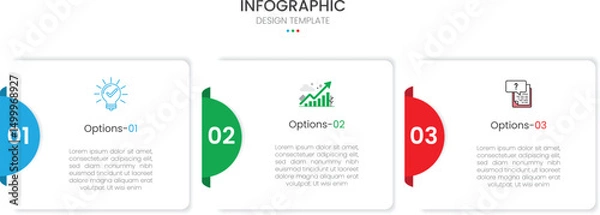 Fototapeta Business infographic design template with 4 steps or options. Ideal for workflow layouts, annual reports, diagrams, and web design