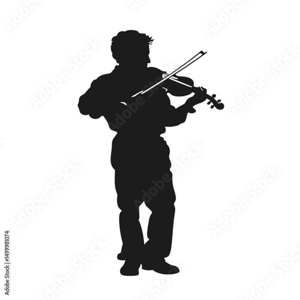 Fototapeta vector silhouette of violinist .Generative AI