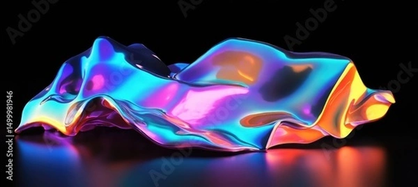 Fototapeta Abstract iridescent liquid form