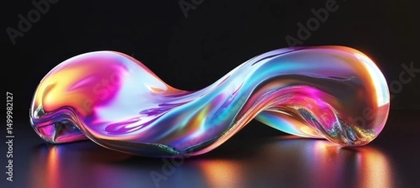 Fototapeta Abstract iridescent liquid form (1)