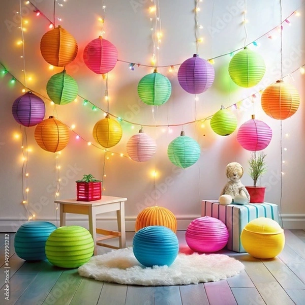 Fototapeta colorful christmas balls on a white background