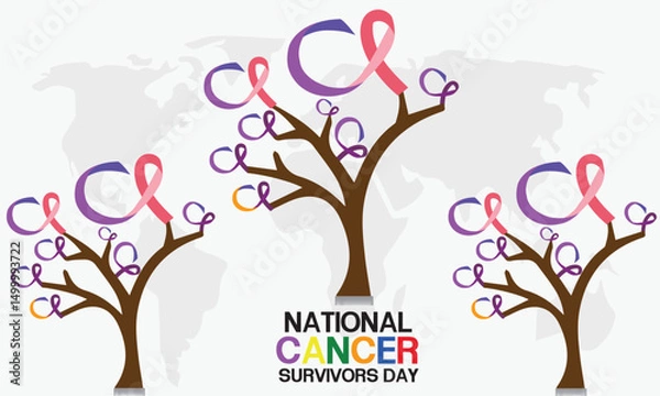Obraz National Cancer Survivors Day vector illustration