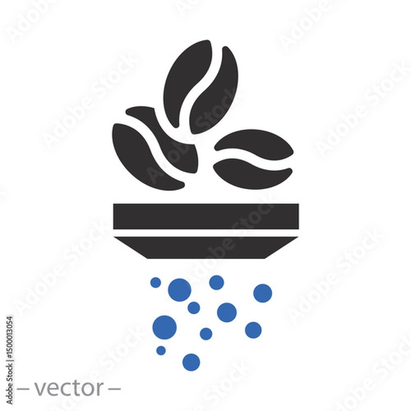 Fototapeta coffee grinder, grind coffee icon, flat vector illustration