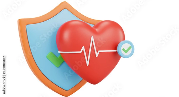 Obraz Isolated Heart with Shield