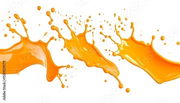Obraz Orange Juice Splash with White Background.