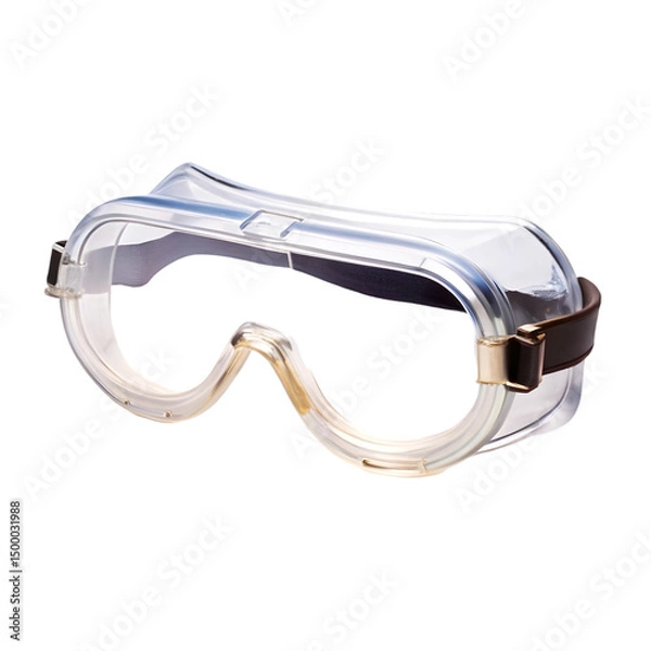 Fototapeta Safety goggles with clear lens isolated on white background