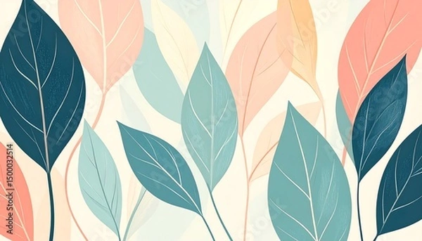 Obraz Pastel Leaves Abstract Background.