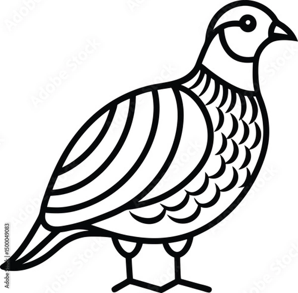 Fototapeta partridge outline icon on transparent background