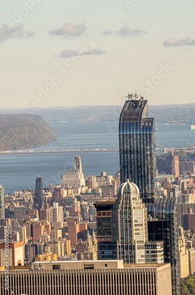 Fototapeta Stunning Aerial Perspective of Midtown Skyscrapers, Capturing the Heart of Manhattan