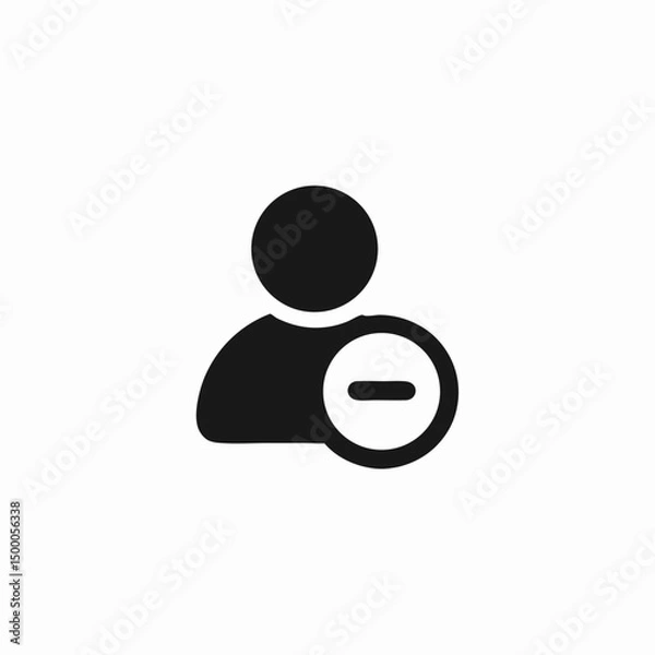Fototapeta Remove User Icon, Delete Account Symbol, Profile Removal Illustration