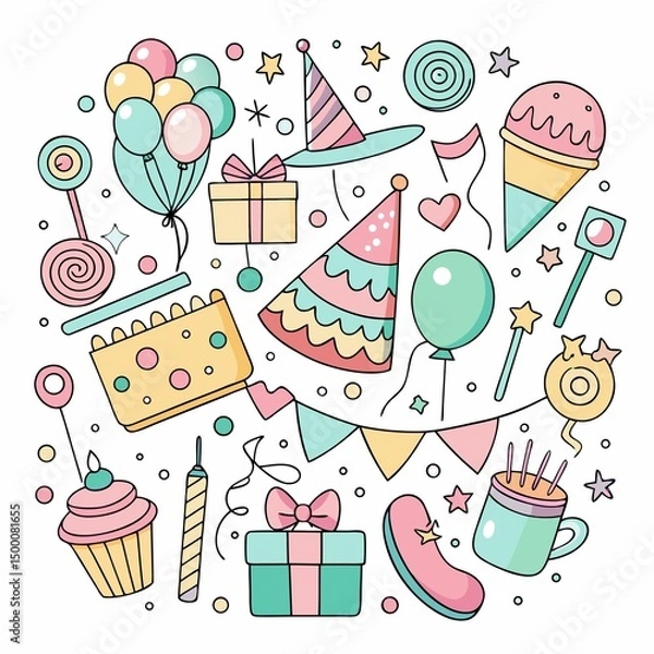 Obraz seamless pattern with birthday cake