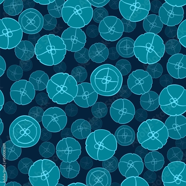 Obraz Seamless pattern with jellyfish in the water. Vector marine background.