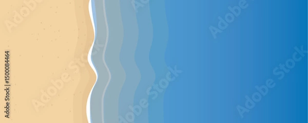 Obraz sandy beach summer holiday top view background vector illustration