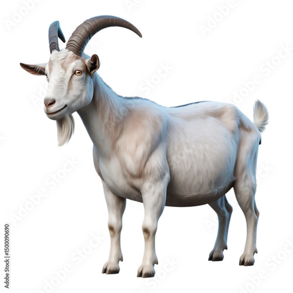 Obraz Farm Goat Standing Isolated on White Background