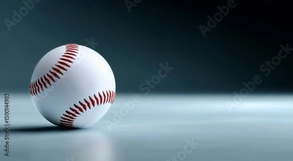 Fototapeta Baseball Rolling on a Smooth Surface in a Dimly Lit Environment at Dusk