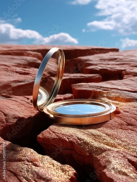 Fototapeta Desert landscape mirror reflection sky