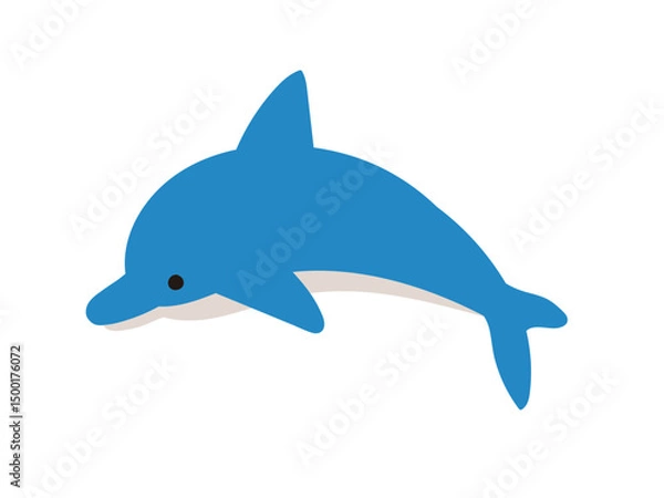 Obraz 泳ぐイルカの手描きイラスト