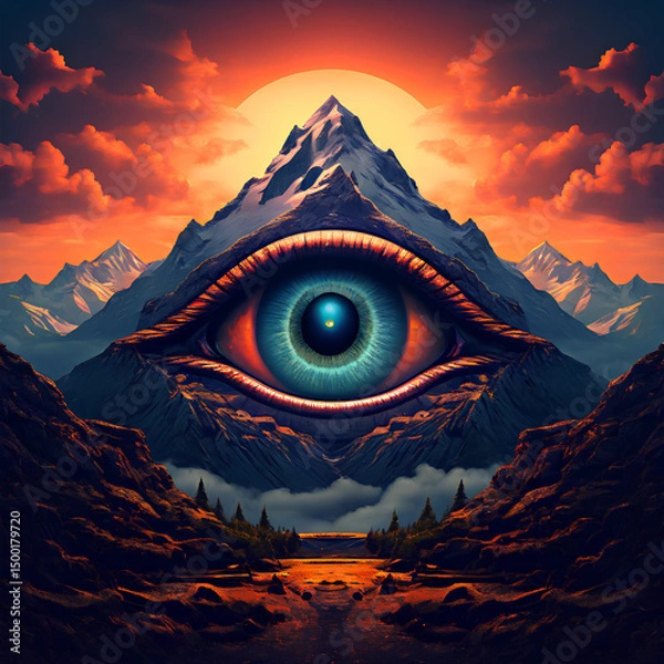 Fototapeta mountain with eye