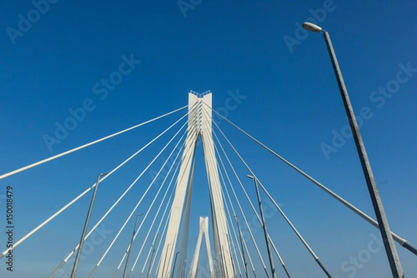 Obraz Муромский вантовый мост через реку Оку. Самый красивый мост России. Владимирская область, город Муром, Россия.