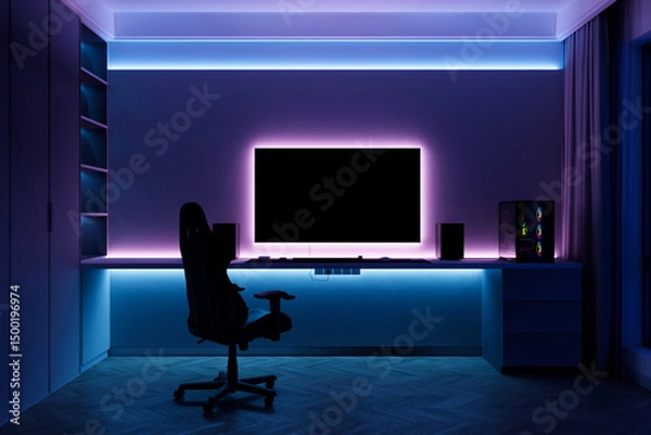 Fototapeta Gaming Setup: Movie Time Mood