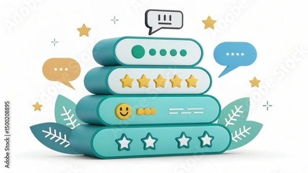 Fototapeta Customer feedback evaluation digital interaction user experience graphic design creative perspective