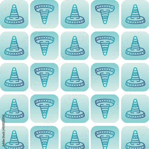 Fototapeta Blue sombrero layout. Vector