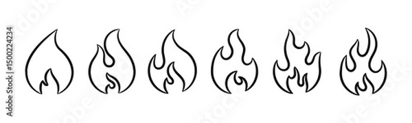 Fototapeta Fire icons set. Fire symbol set. Vector illustration