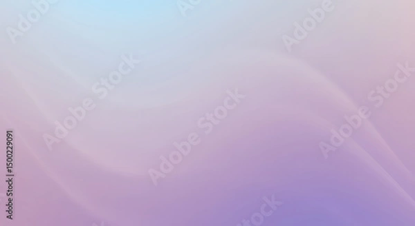 Fototapeta Soft Blue to Pink Gradient Background with Fluid Abstract Waves for Creative Design and Branding