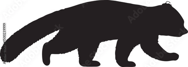 Fototapeta Red Panda Side View Silhouette Vector