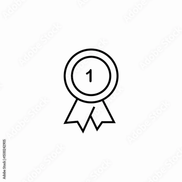 Fototapeta number one seal icon sign vector