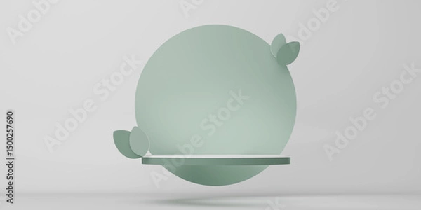 Fototapeta Elegant Presentation Platform Showcases pastel green color.