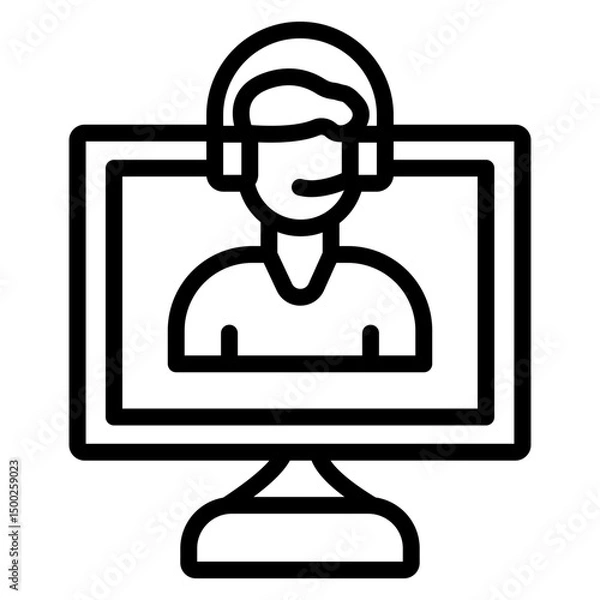 Obraz Remote IT Support Tools Vector Line Icon Design