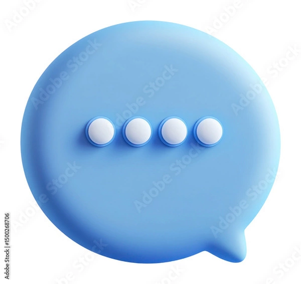 Fototapeta PNG Blue speech bubble icon communication minimalistic.
