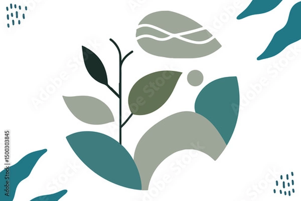 Obraz abstract floral background with leaves