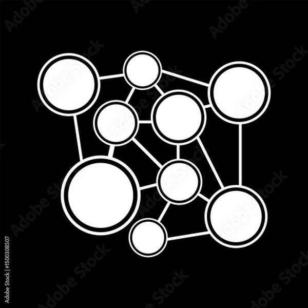 Fototapeta Network Connection Icons – Minimalist Design Collection